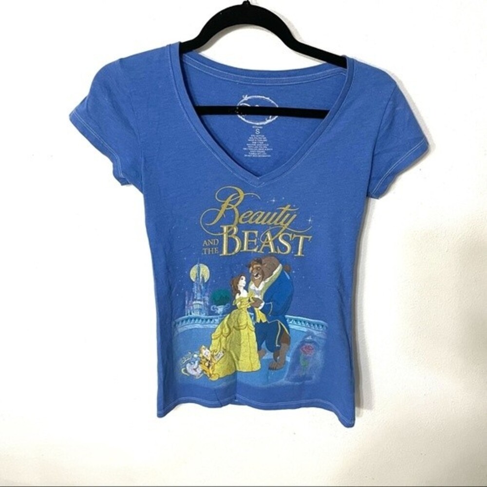 Disney Shirt Womens Bkue Beauty And The Beast Shi… - image 2